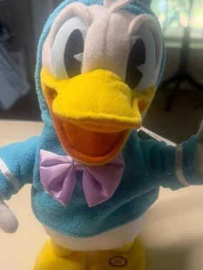 Hallmark Blue Plush Duck Toy with Yellow Beak and Purple Bow